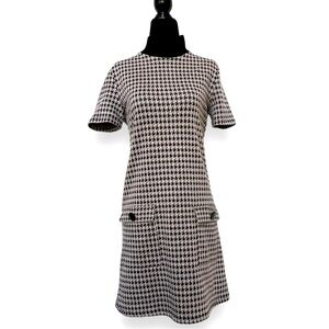 Zara Trafaluc herringbone houndstooth dress w/mock turtle neck | Size Women M